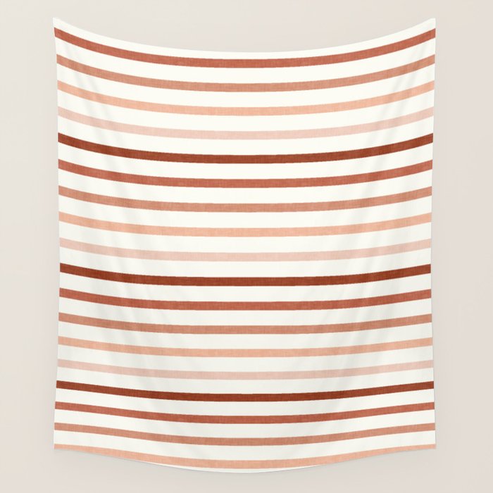 terra cotta stripes  Wall Tapestry Gallery Image 4