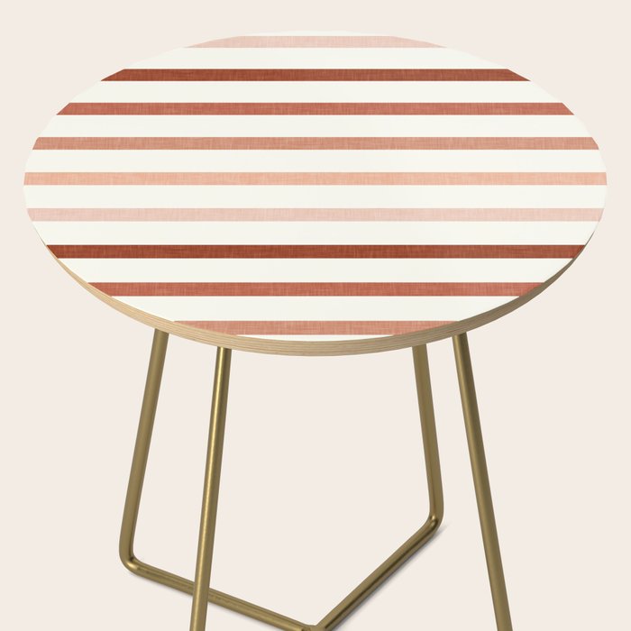 terra cotta stripes  Side Table Gallery Image 2