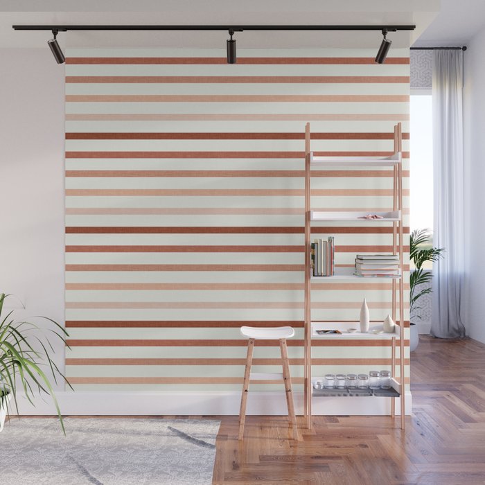 terra cotta stripes  Wall Mural Gallery Image 1