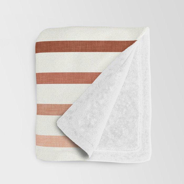 terra cotta stripes  Throw Blanket Gallery Image 3