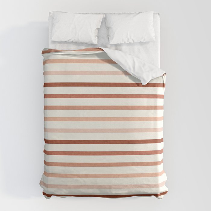 terra cotta stripes  Duvet Cover Gallery Image 1