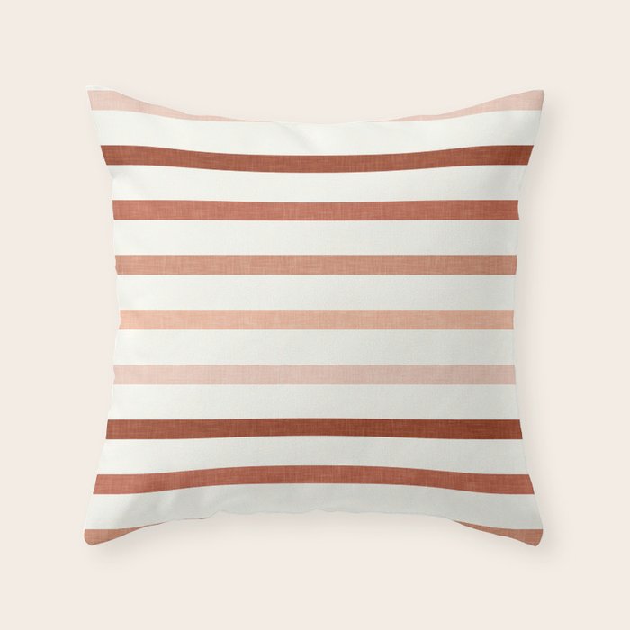 terra cotta stripes  Throw Pillow Gallery Image 6