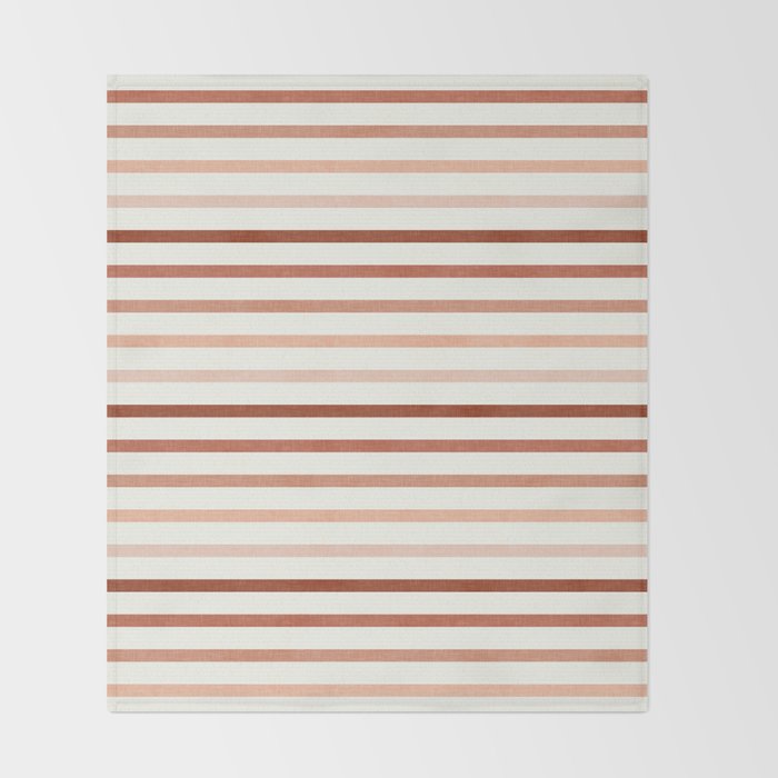 terra cotta stripes  Throw Blanket Gallery Image 2