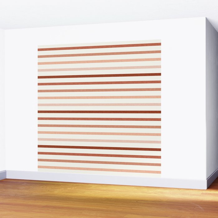 terra cotta stripes  Wall Mural Gallery Image 2