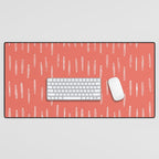 Boho, Raindrop, Mudcloth, Coral Desk Mat Gallery Image 1