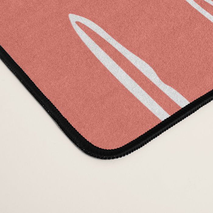 Boho, Raindrop, Mudcloth, Coral Desk Mat Gallery Image 4