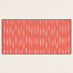 Boho, Raindrop, Mudcloth, Coral Desk Mat Gallery Image 3