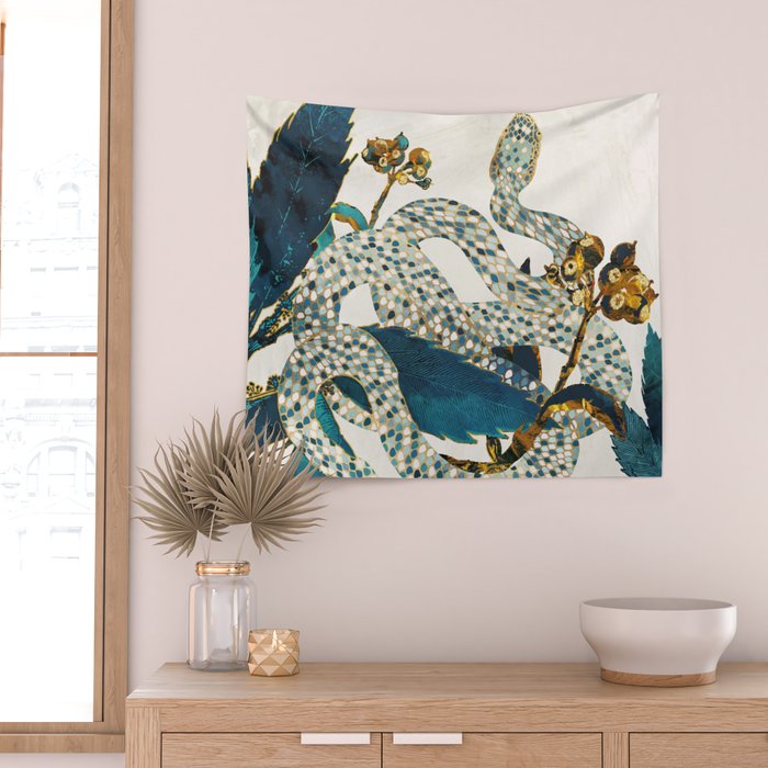 Summer Indigo Garden Wall Tapestry Gallery Image 2
