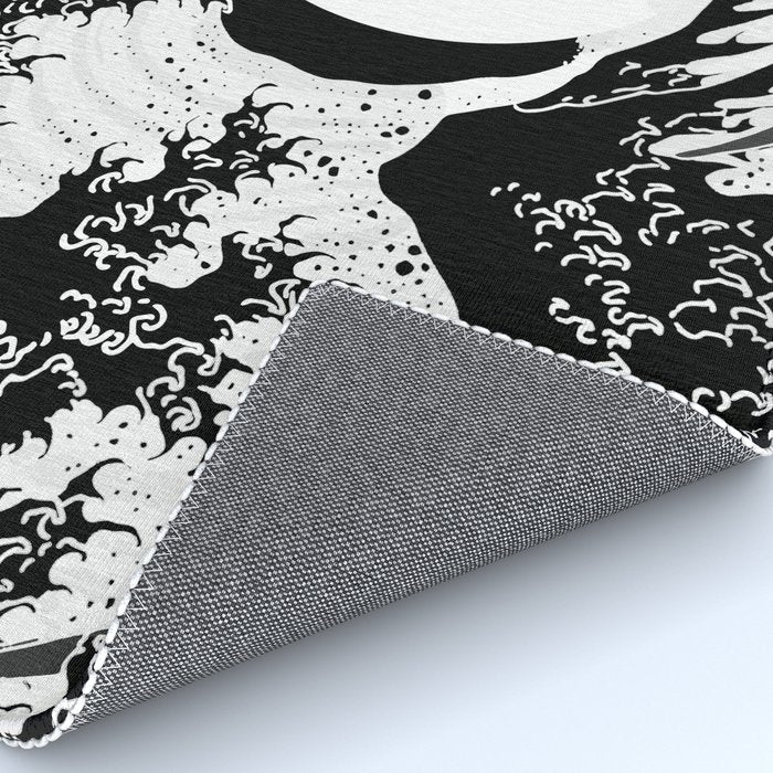 The Great Wave Black and White Inverse Rug Gallery Image 4
