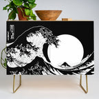 The Great Wave Black and White Inverse Credenza Gallery Image 1