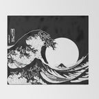 The Great Wave Black and White Inverse Throw Blanket Gallery Image 2