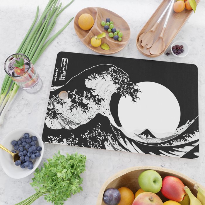 The Great Wave Black and White Inverse Cutting Board Gallery Image 2