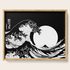 The Great Wave Black and White Inverse Serving Tray Gallery Image 1