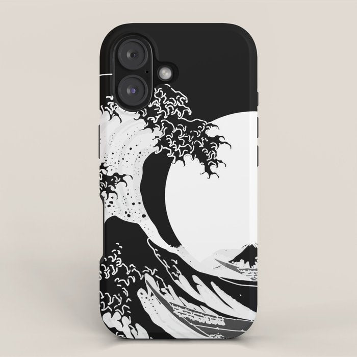 The Great Wave Black and White Inverse iPhone Case Gallery Image 1