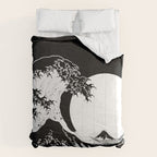 The Great Wave Black and White Inverse Comforter Gallery Image 6
