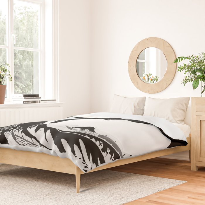 The Great Wave Black and White Inverse Duvet Cover Gallery Image 2
