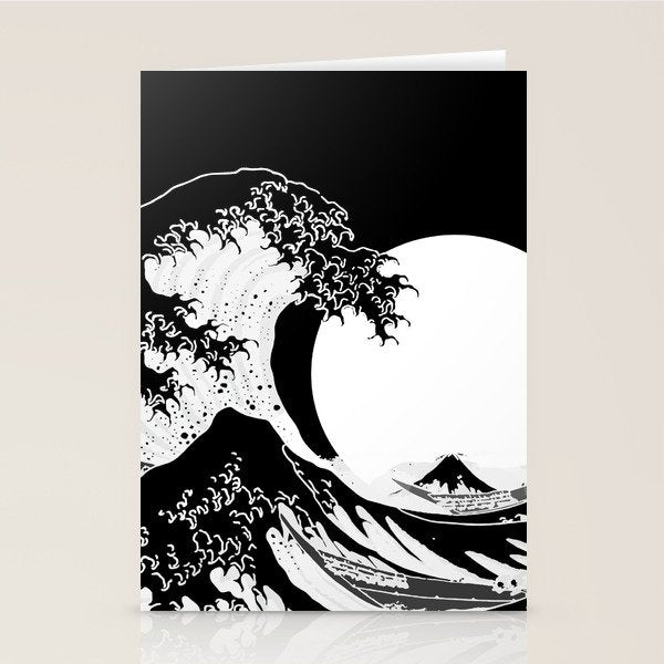 The Great Wave Black and White Inverse Stationery Card Gallery Image 2