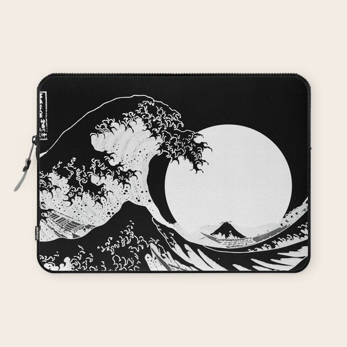 The Great Wave Black and White Inverse Laptop Sleeve Gallery Image 1
