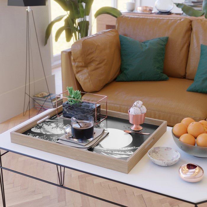 The Great Wave Black and White Inverse Serving Tray Gallery Image 2