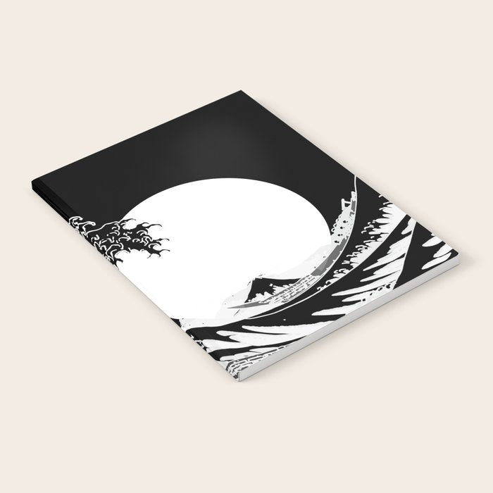 The Great Wave Black and White Inverse Notebook Gallery Image 2
