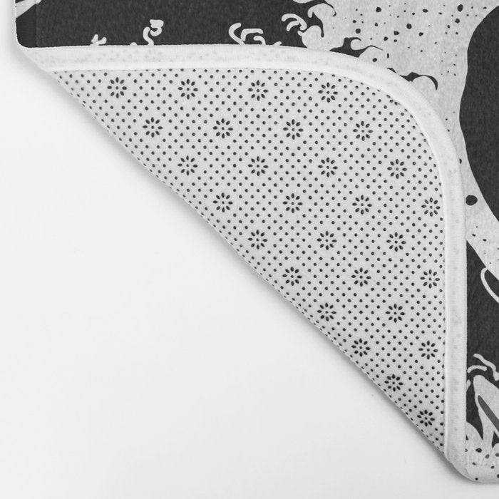 The Great Wave Black and White Inverse Bath Mat Gallery Image 2