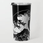 The Great Wave Black and White Inverse Travel Mug Gallery Image 3
