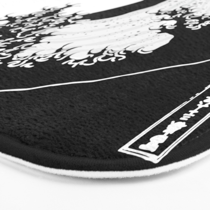 The Great Wave Black and White Inverse Bath Mat Gallery Image 3