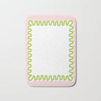 Wavy Lines - White Pink Green Bath Mat Gallery Image 1