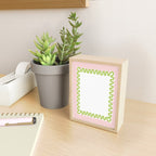 Wavy Lines - White Pink Green Mini Art Print Gallery Image 2