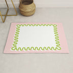 Wavy Lines - White Pink Green Rug Gallery Image 1