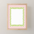 Wavy Lines - White Pink Green Mini Art Print Gallery Image 1