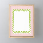 Wavy Lines - White Pink Green Mini Art Print Gallery Image 1