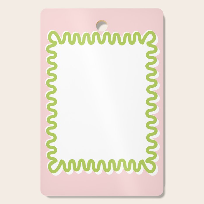 Wavy Lines - White Pink Green Cutting Board Gallery Image 1