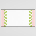 Wavy Lines - White Pink Green Desk Mat Gallery Image 3