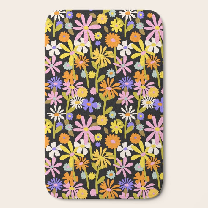 Flower Power Dark Bath Mat Gallery Image 2