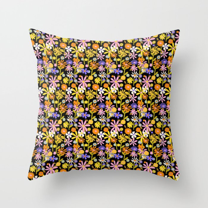 Flower Power Dark Throw Pillow Gallery Image 6