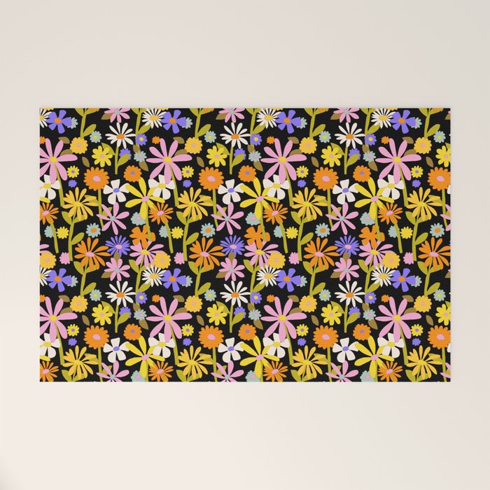 Flower Power Dark Welcome Mat Gallery Image 1