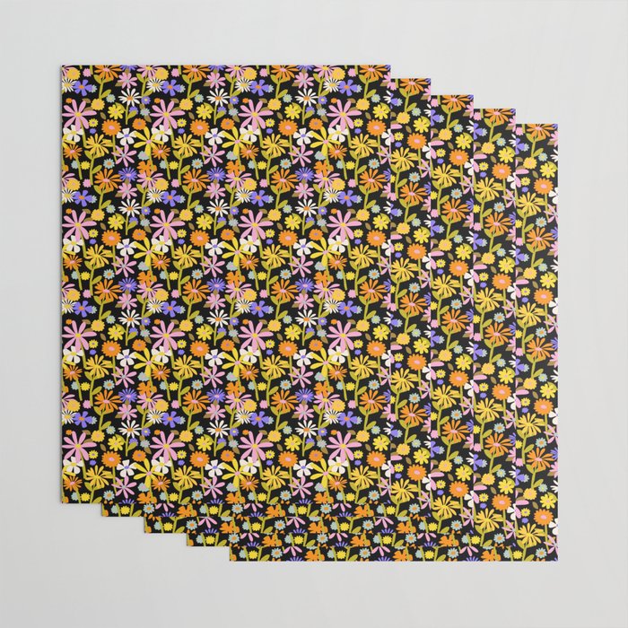 Flower Power Dark Wrapping Paper Gallery Image 3