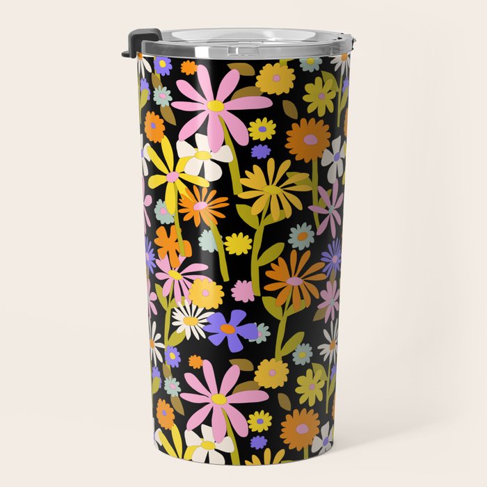Flower Power Dark Travel Mug Gallery Image 3