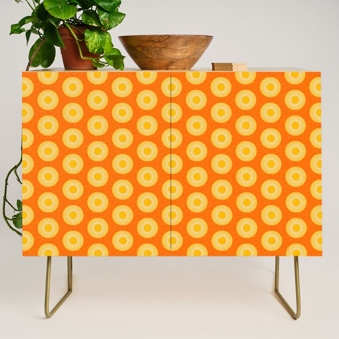Earth Mod Abstract Sun Orange Credenza Gallery Image 1