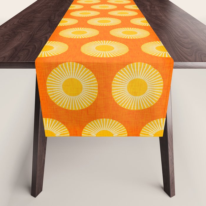 Earth Mod Abstract Sun Orange Table Runner Gallery Image 1