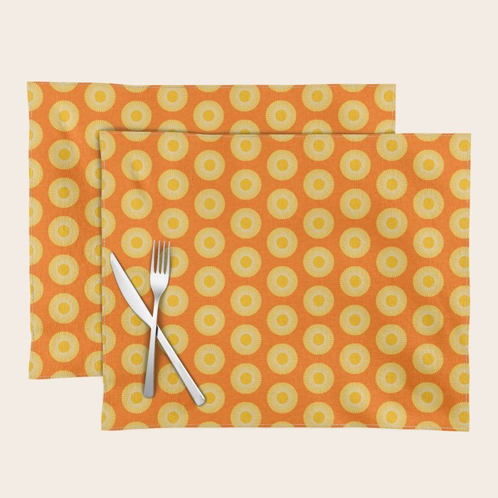 Earth Mod Abstract Sun Orange Placemat Gallery Image 1