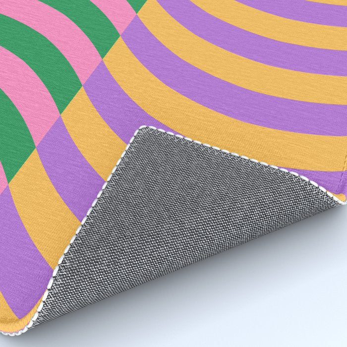 Wavy Stripes in Green, Pink, Purple & Yellow Rug Gallery Image 4