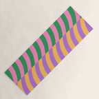 Wavy Stripes in Green, Pink, Purple & Yellow Yoga Mat Gallery Image 1