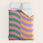 Wavy Stripes in Green, Pink, Purple & Yellow Comforter Gallery Image 6