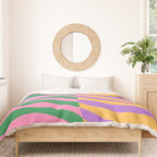 Wavy Stripes in Green, Pink, Purple & Yellow Duvet Cover Gallery Image 3