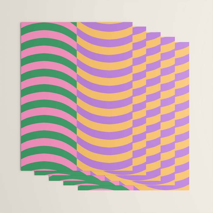 Wavy Stripes in Green, Pink, Purple & Yellow Wrapping Paper Gallery Image 3