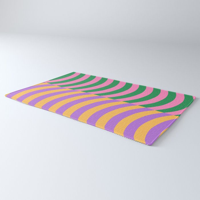 Wavy Stripes in Green, Pink, Purple & Yellow Rug Gallery Image 3