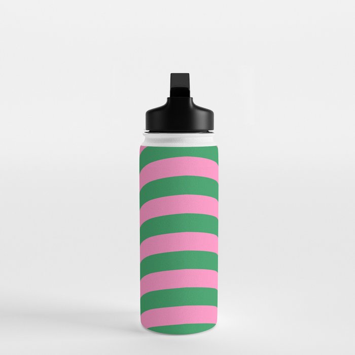 Wavy Stripes in Green, Pink, Purple & Yellow Water Bottle Gallery Image 3