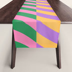 Wavy Stripes in Green, Pink, Purple & Yellow Table Runner Gallery Image 1